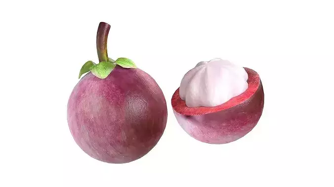Mangosteen Fruit Low-poly 3D model