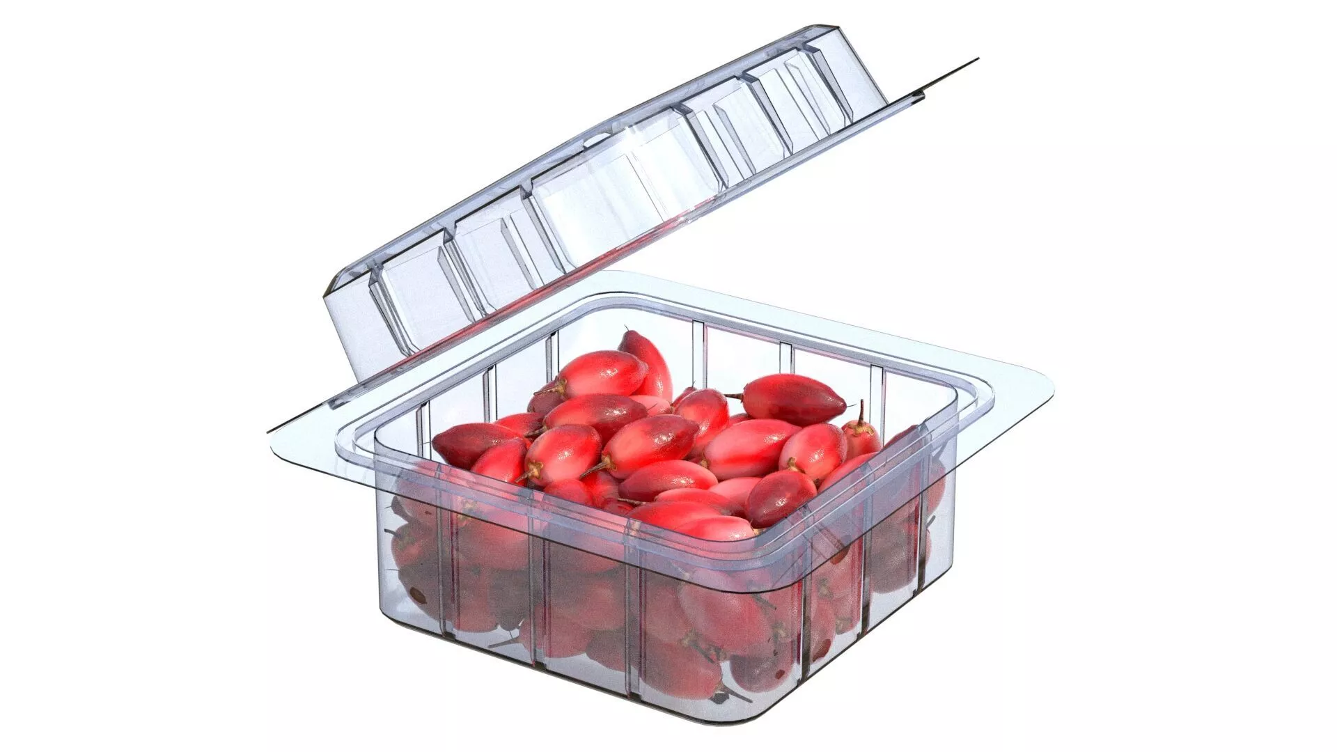 Miracle Fruit Fruit Box Plastic Transparent Low-poly 3D model