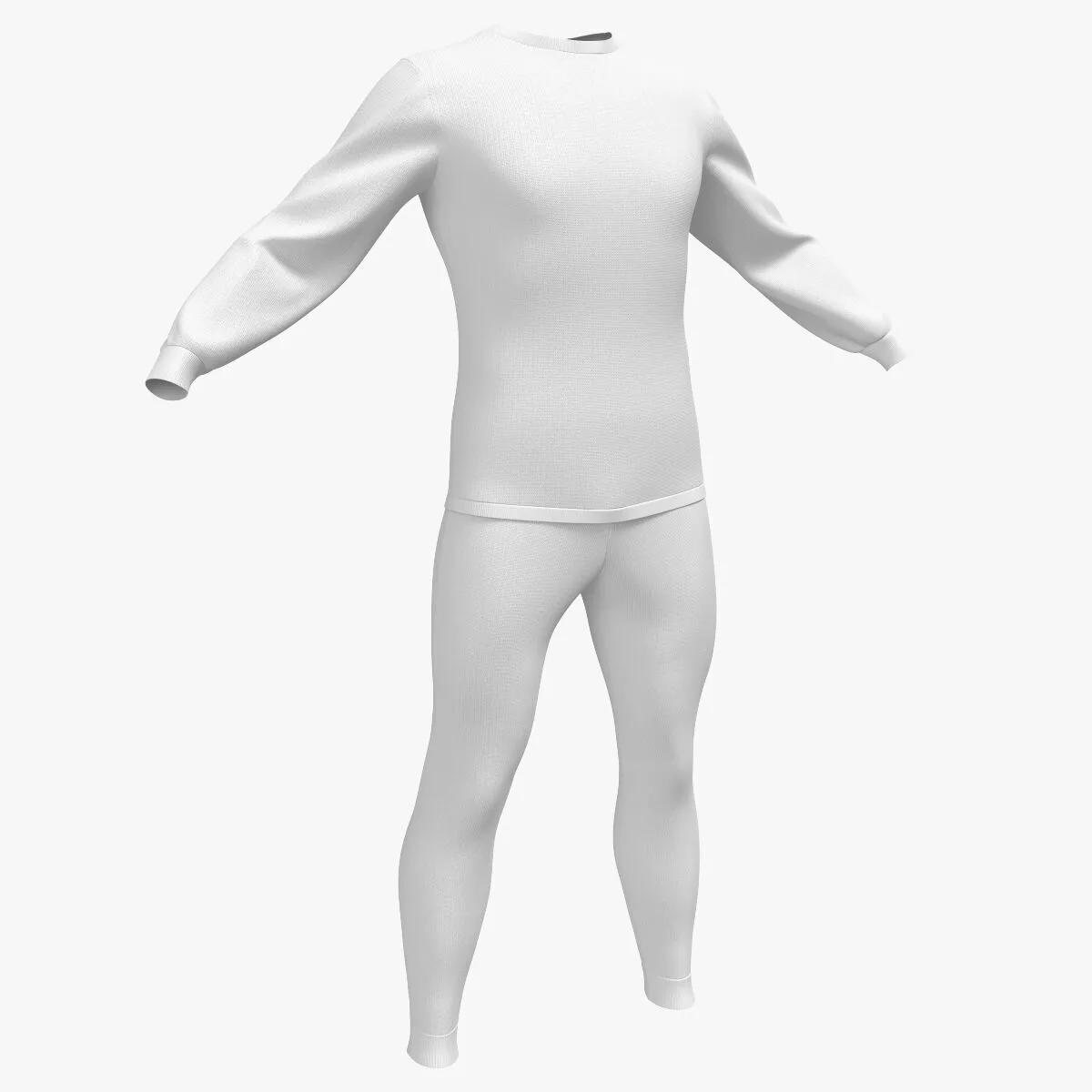 Stretch Thermal Clothing Set White 3D model