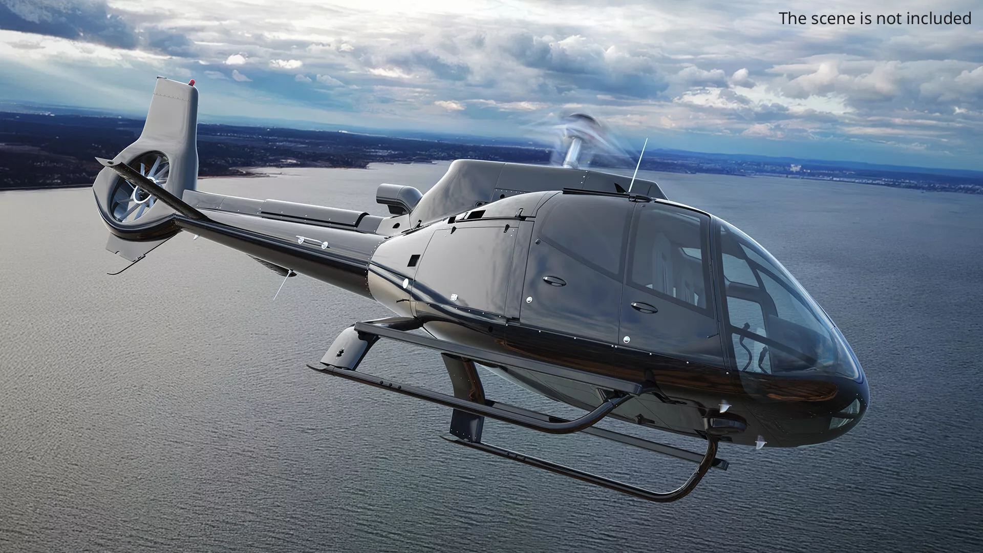 Light Civil Helicopter Single Engine with Interior Rigged Maya 3D model