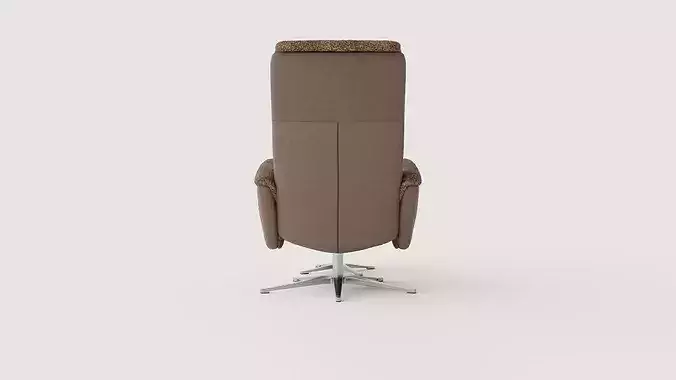Swivel armchair Aland with stool Low-poly 3D model 5