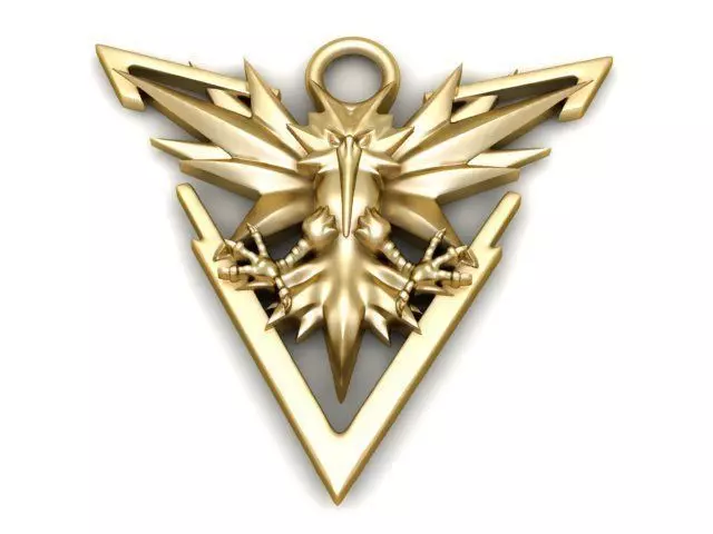 Pendant golden eagle medallion 3D print model_0