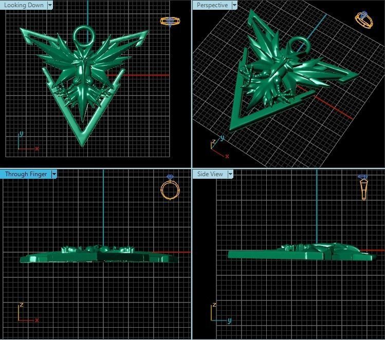 Pendant golden eagle medallion 3D print model_2