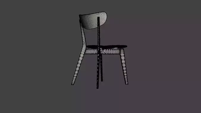 Dining chair Roxby Low-poly 3D model 7