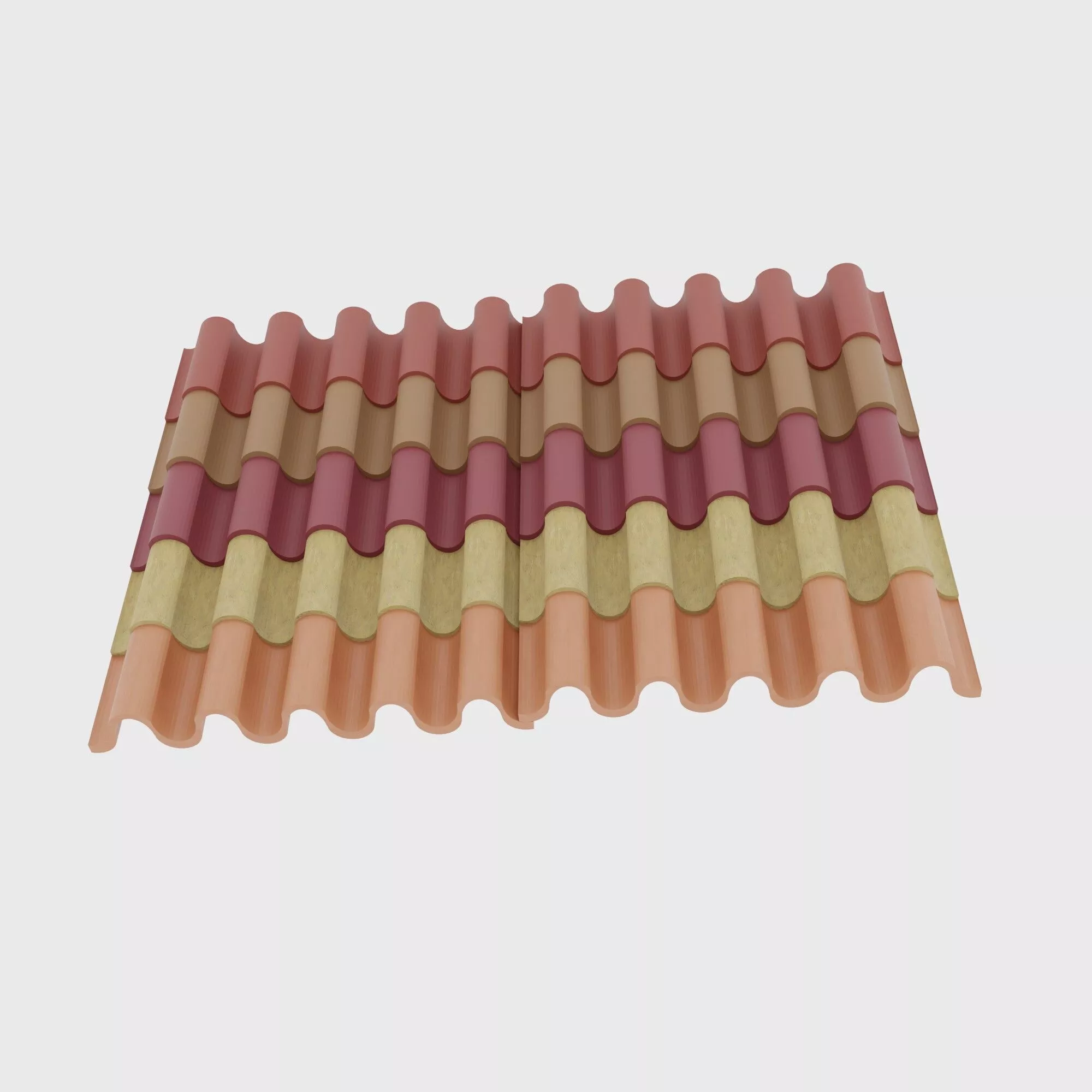 Roof Tile Spanish Set 3D model