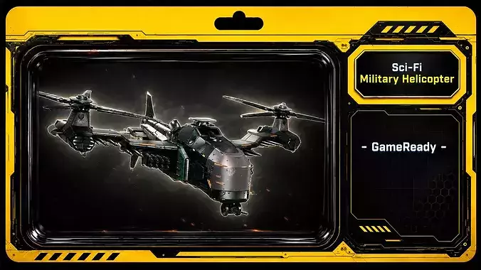 Sci-Fi Transport - Military Helicopter Low-poly 3D model
