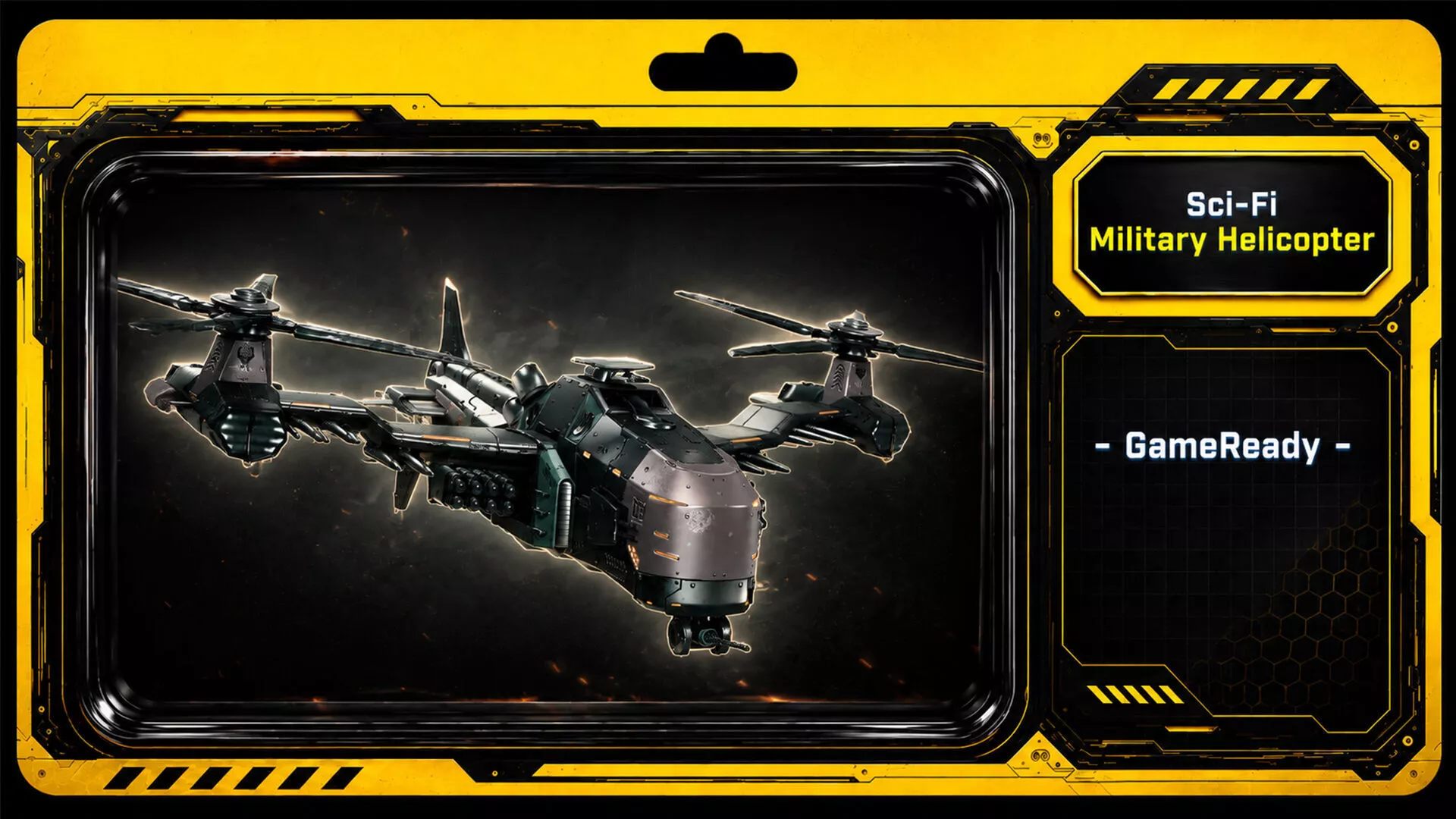 Sci-Fi Transport - Military Helicopter Low-poly 3D model