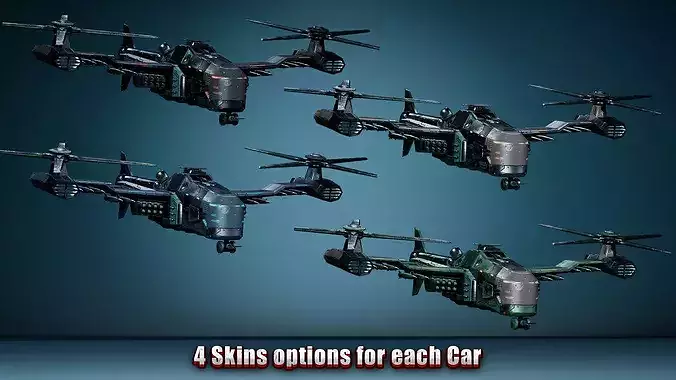 Sci-Fi Transport - Military Helicopter Low-poly 3D model 3