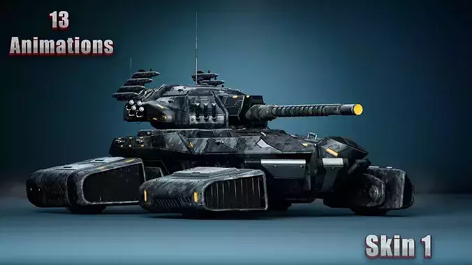 Sci-Fi Transport - Tank Low-poly 3D model 5
