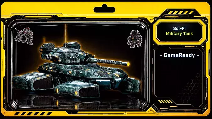 Sci-Fi Transport - Tank Low-poly 3D model