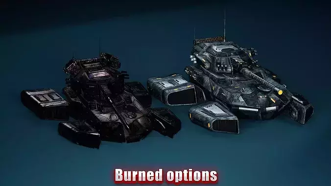 Sci-Fi Transport - Tank Low-poly 3D model 4