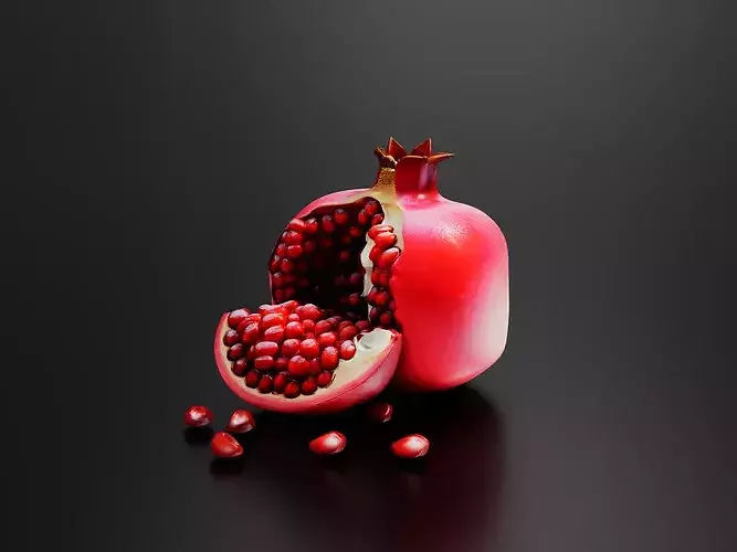 Pomegranate 03 Low-poly 3D model