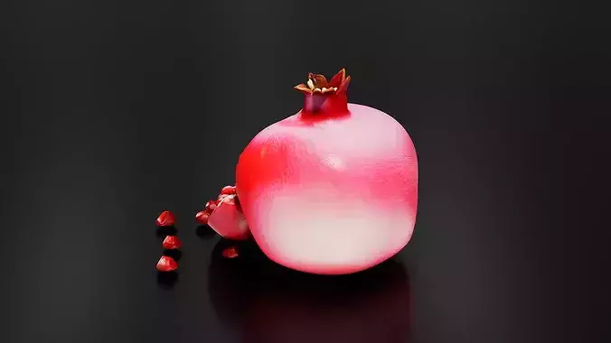 Pomegranate 03 Low-poly 3D model 3