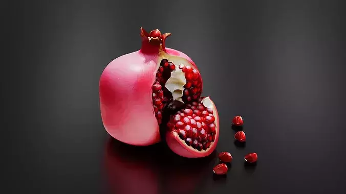 Pomegranate 03 Low-poly 3D model 5