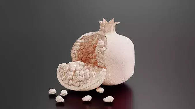 Pomegranate 03 Low-poly 3D model 7