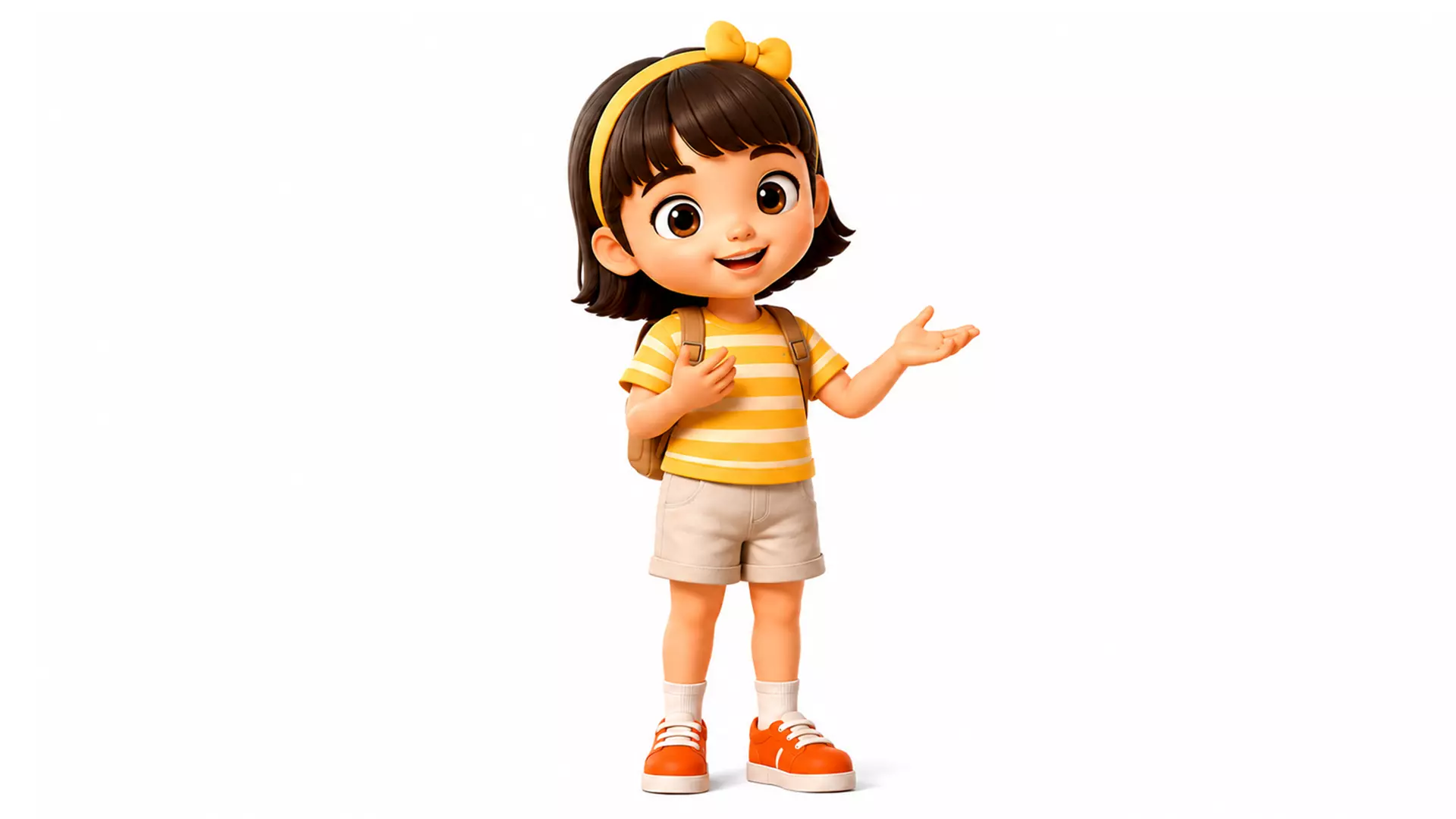 Stylized Girl Character Cute Cartoon Kid Rigged and Animated Low-poly 3D model