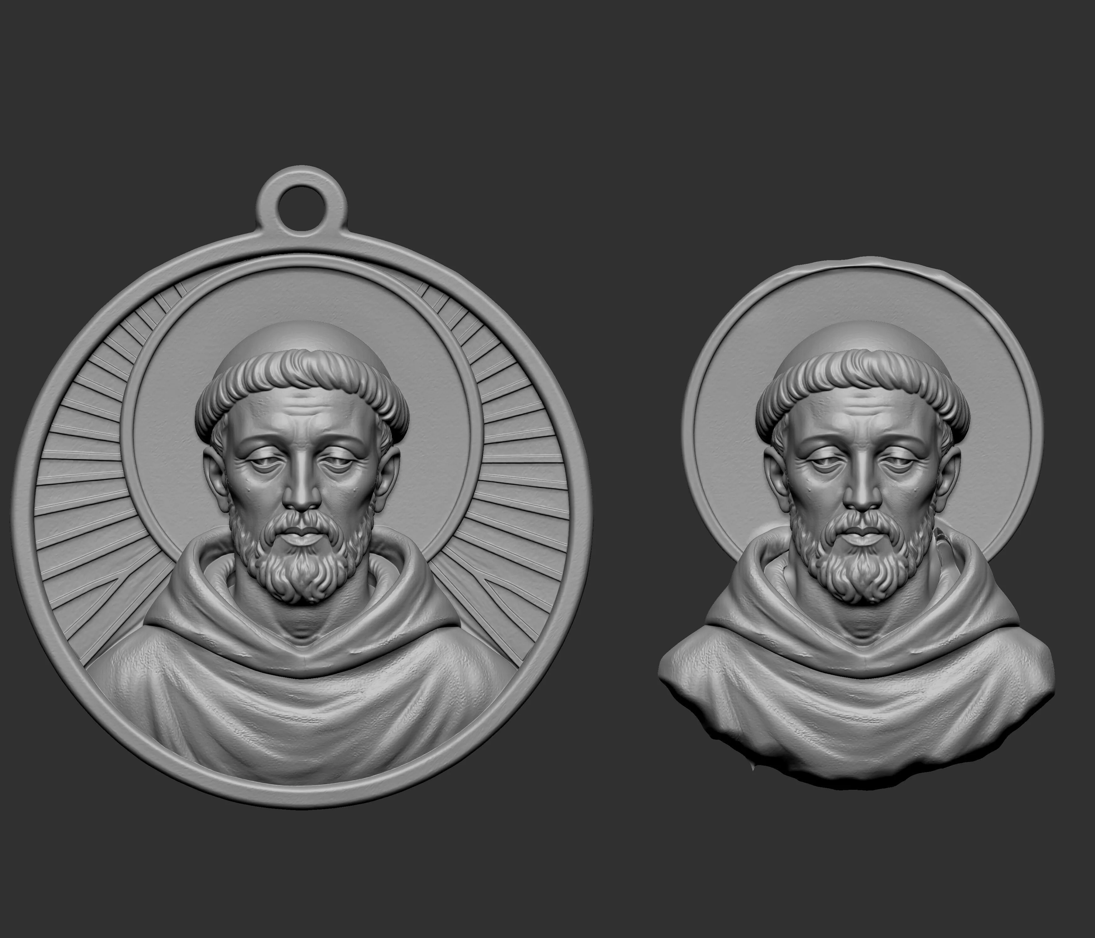 depicting Saint Francis of Assisi 3D print model