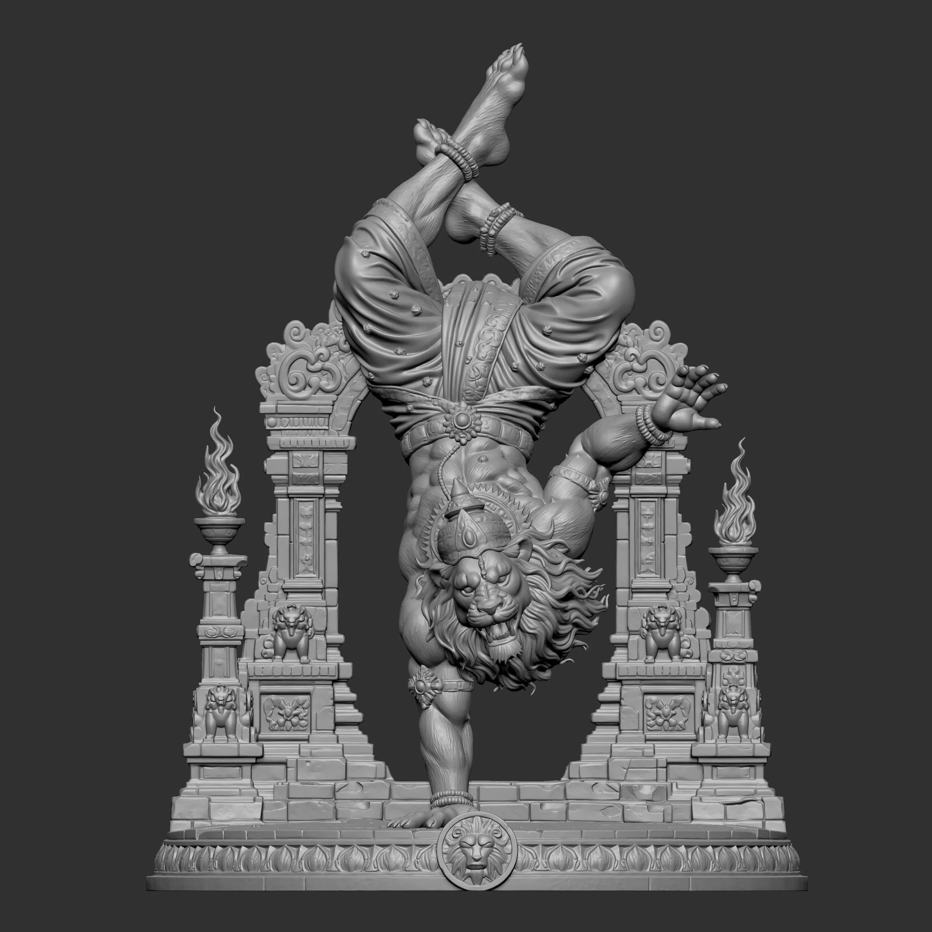 3D digital sculpture of Lord Narasimha 3D print model