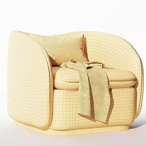 Kaufman Swivel Armchair 3D model 6