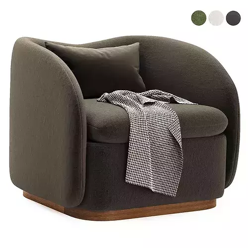 Kaufman Swivel Armchair 3D model 2