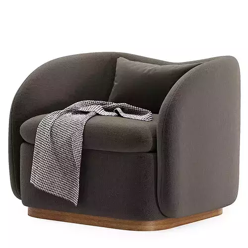 Kaufman Swivel Armchair 3D model 4