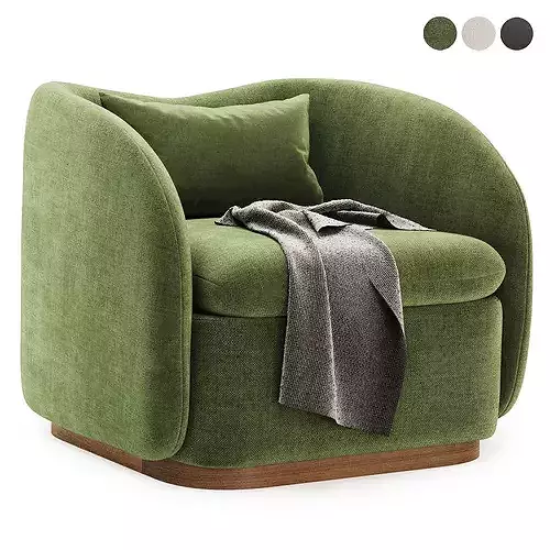 Kaufman Swivel Armchair 3D model 3