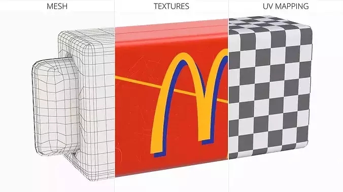 Vintage McDonalds Plastic Apple Pie Toy 1989 3D model 7