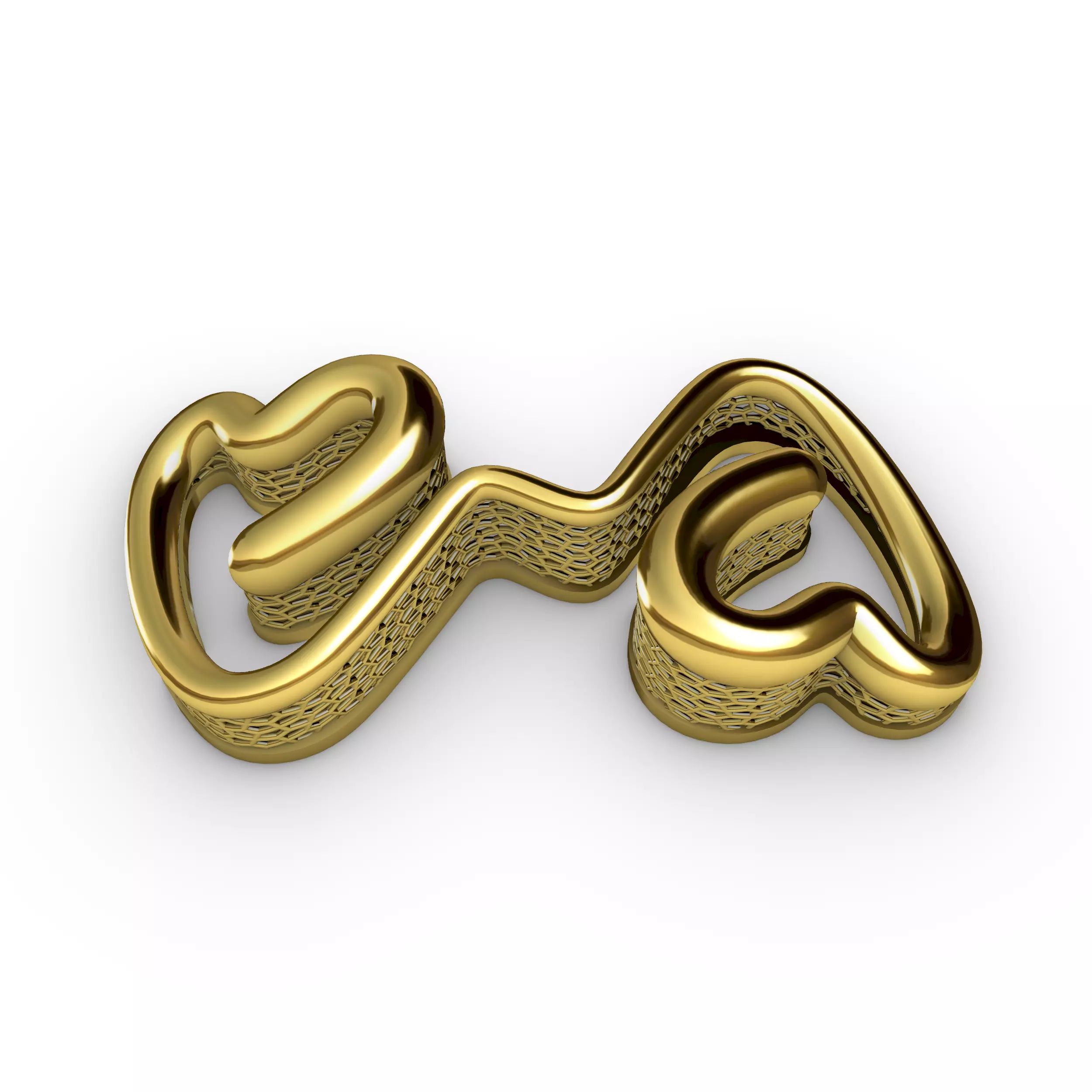 Modern Lace Hearts Together 3D print model