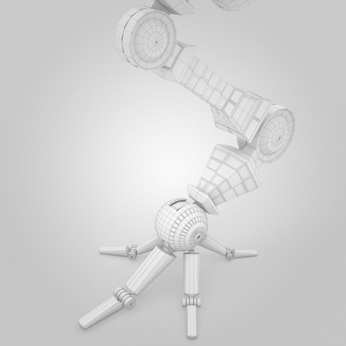 One Eye Robot Low-poly 3D model_15