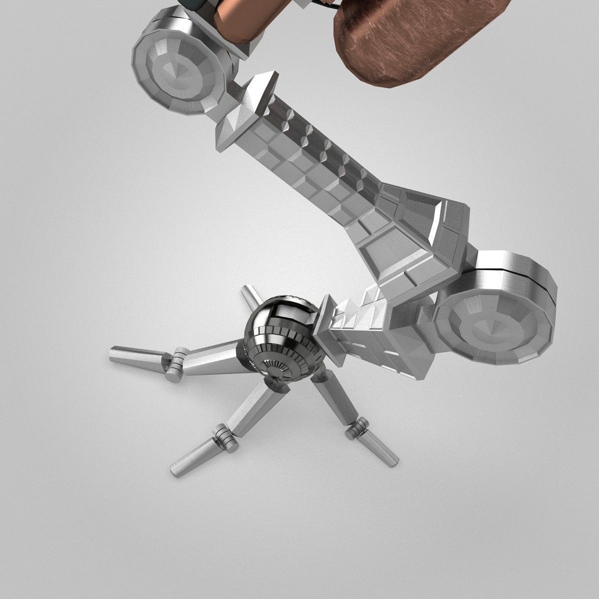 One Eye Robot Low-poly 3D model_6