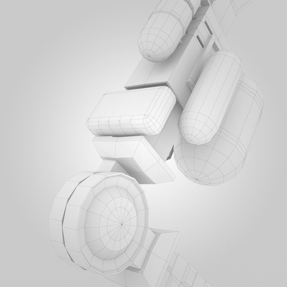 One Eye Robot Low-poly 3D model_10
