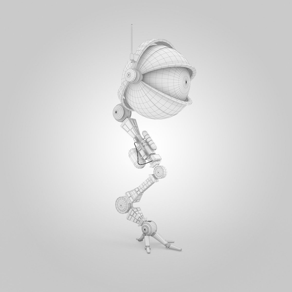 One Eye Robot Low-poly 3D model_14
