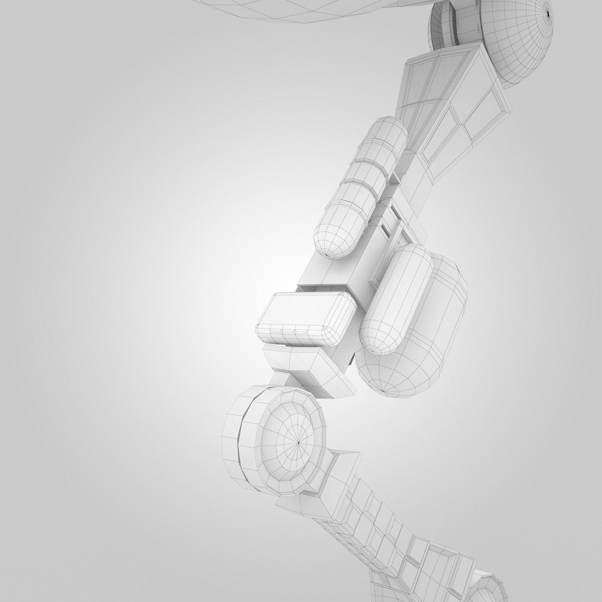 One Eye Robot Low-poly 3D model_8