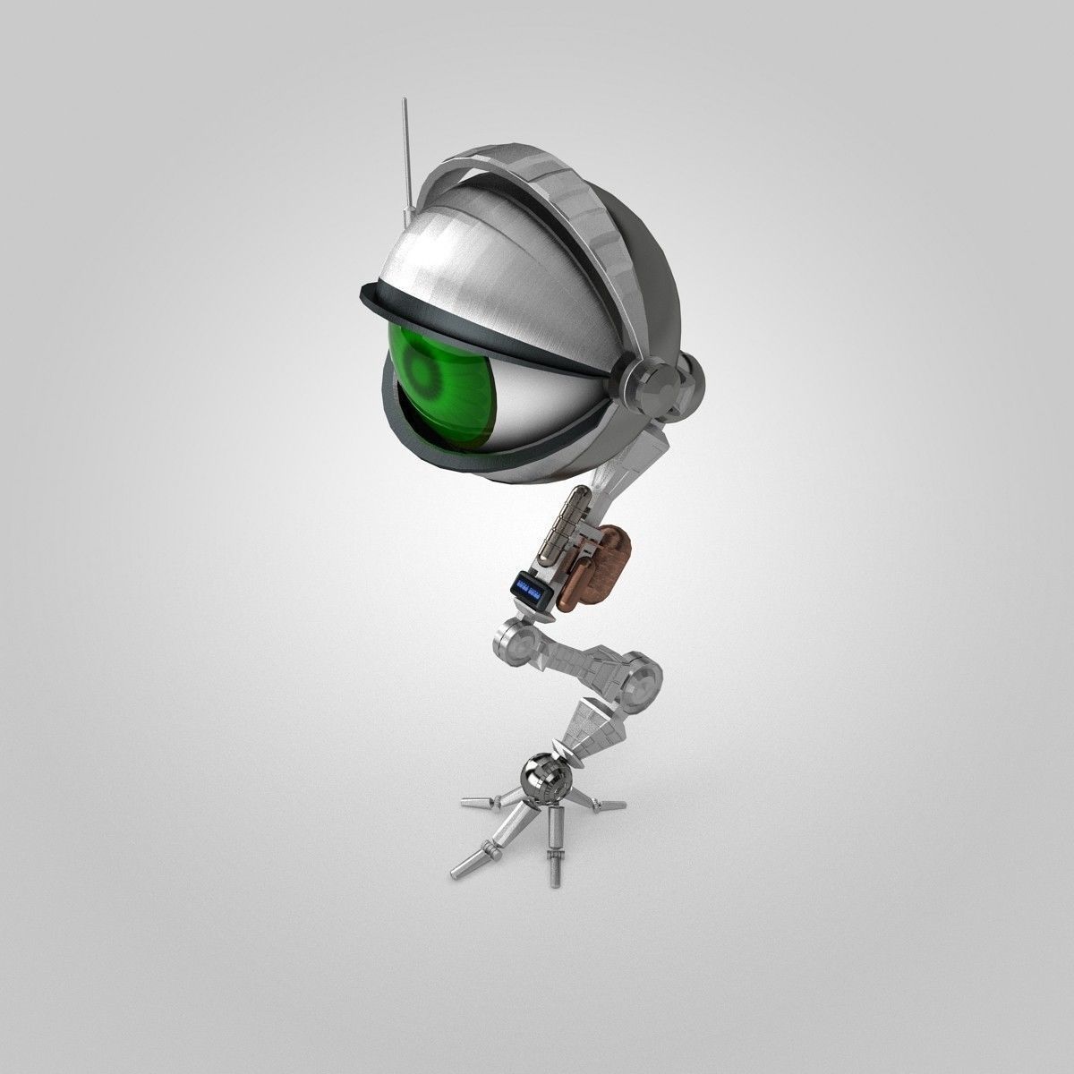 One Eye Robot Low-poly 3D model_1