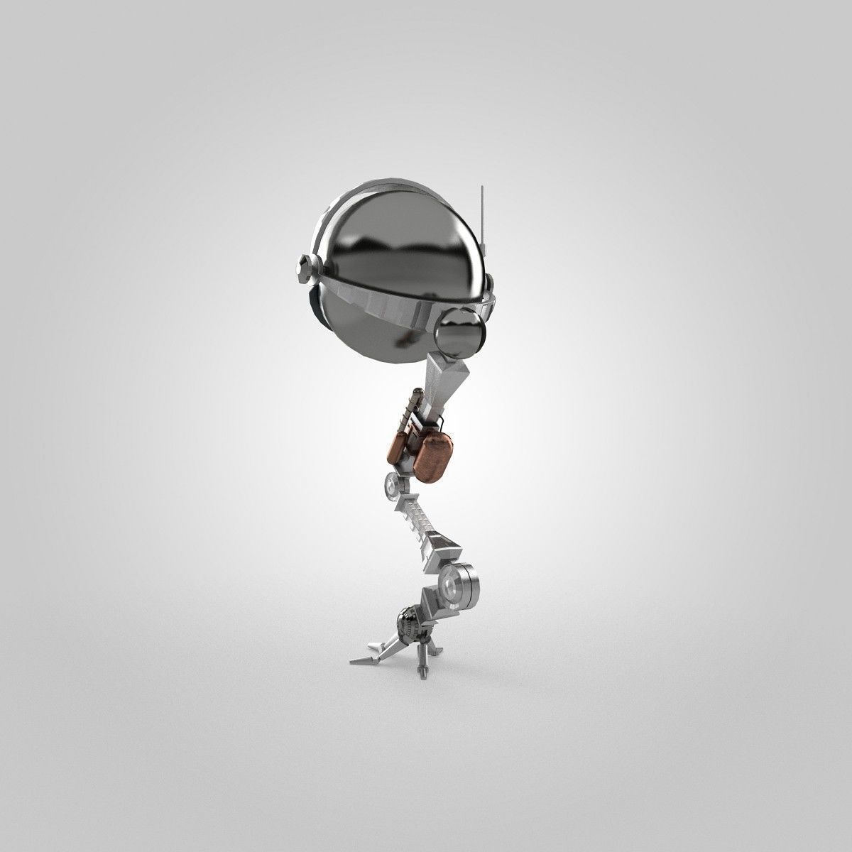 One Eye Robot Low-poly 3D model_3