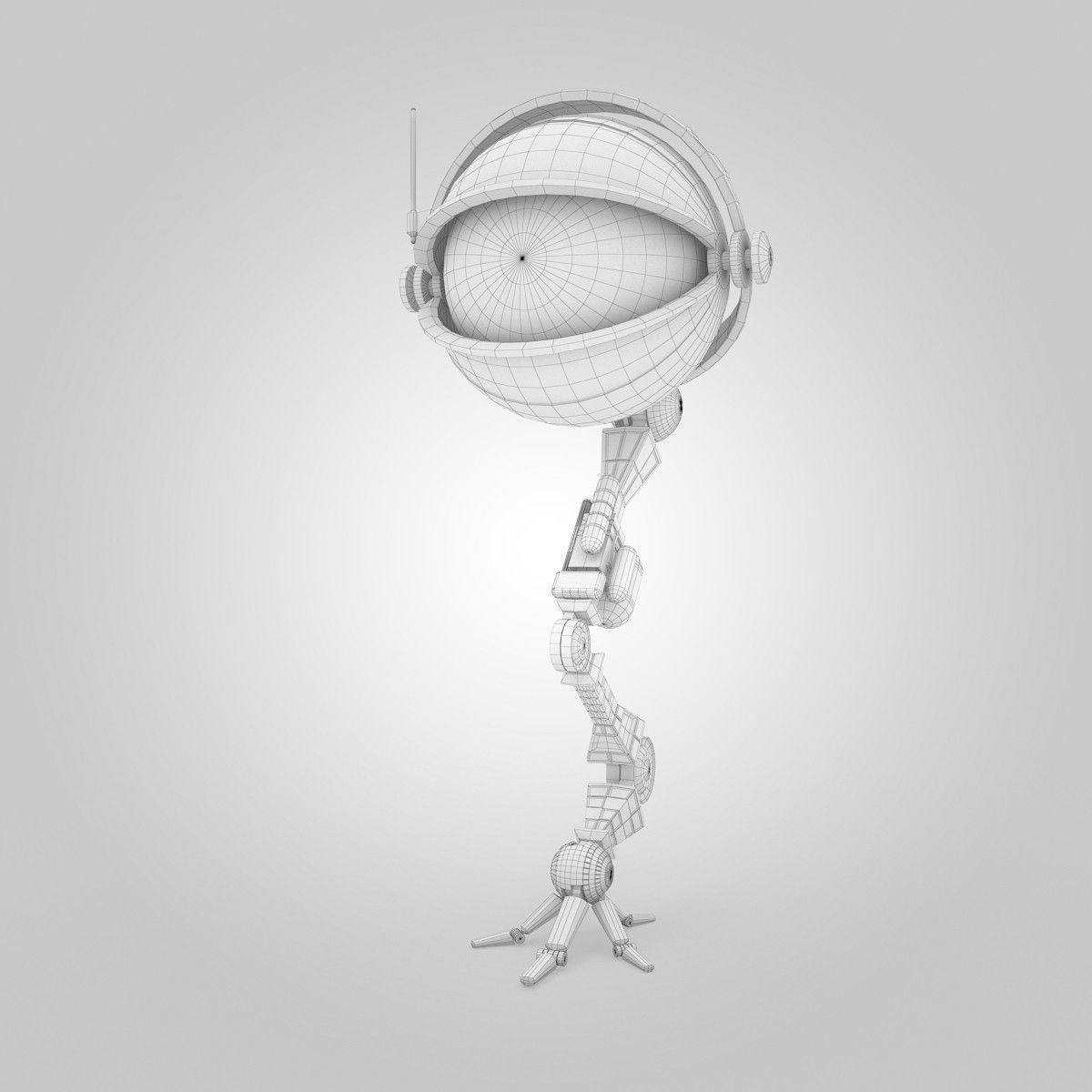 One Eye Robot Low-poly 3D model_17
