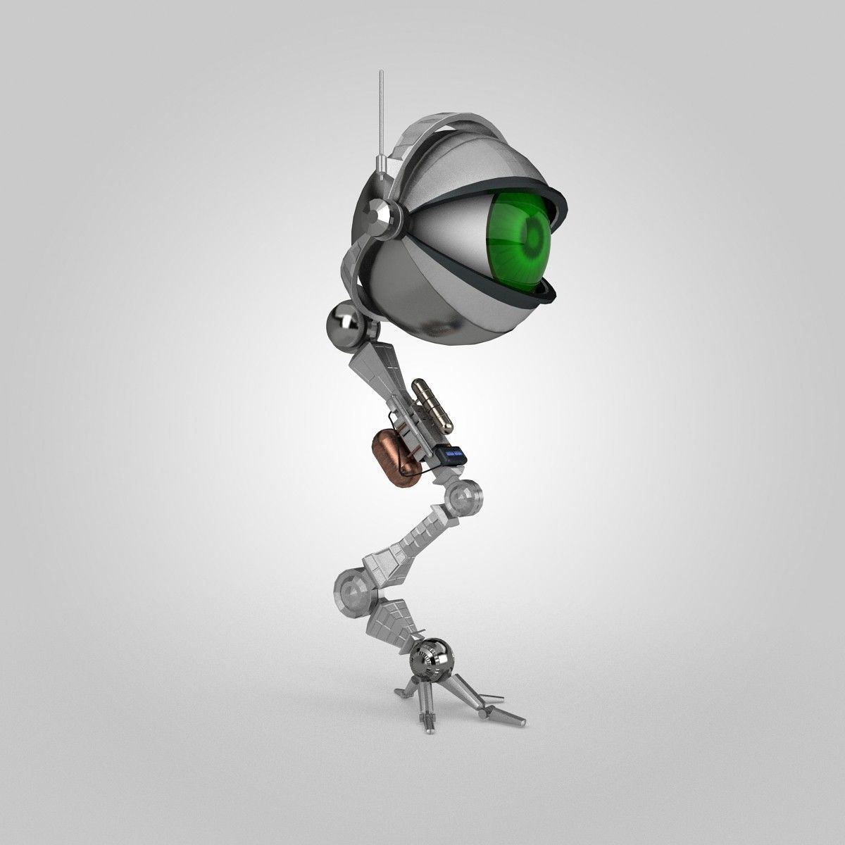 One Eye Robot Low-poly 3D model_2