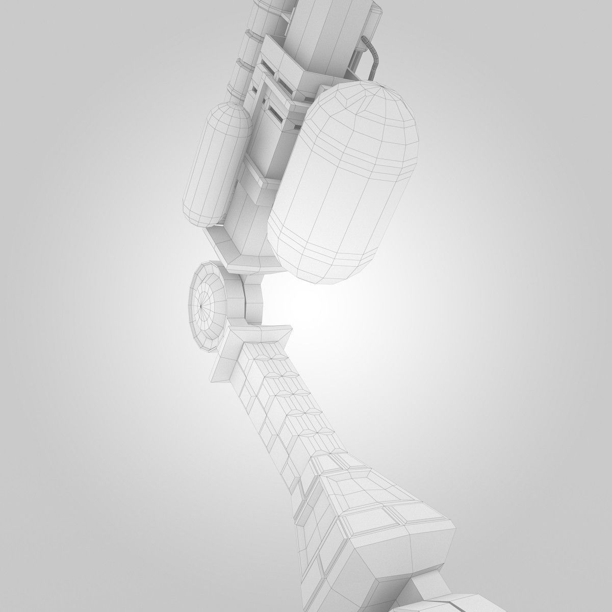 One Eye Robot Low-poly 3D model_13