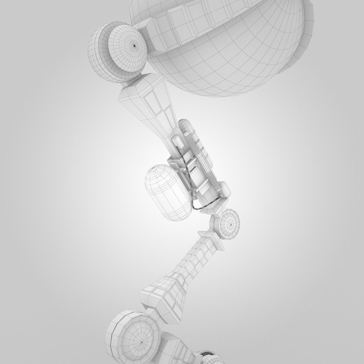 One Eye Robot Low-poly 3D model_11