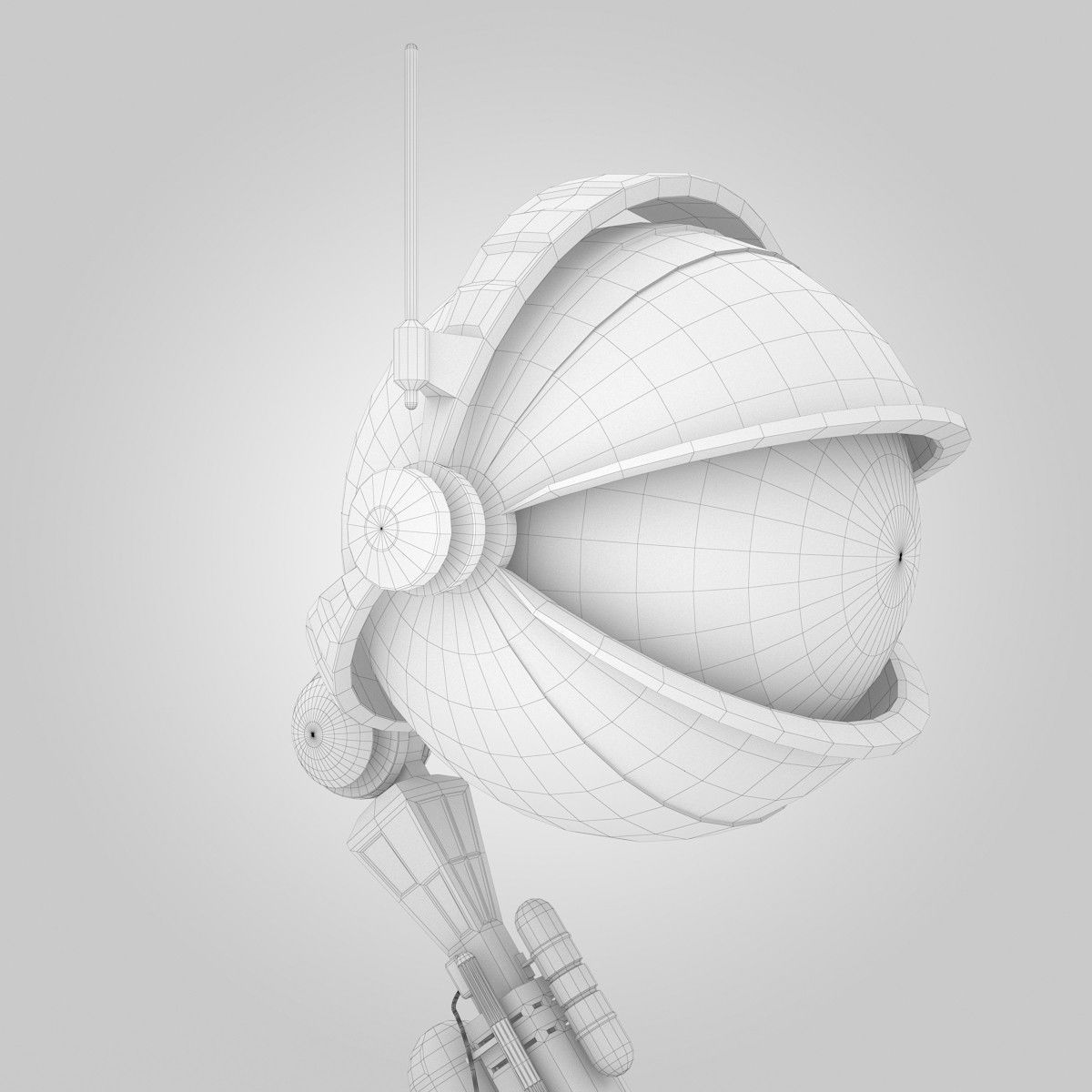 One Eye Robot Low-poly 3D model_9