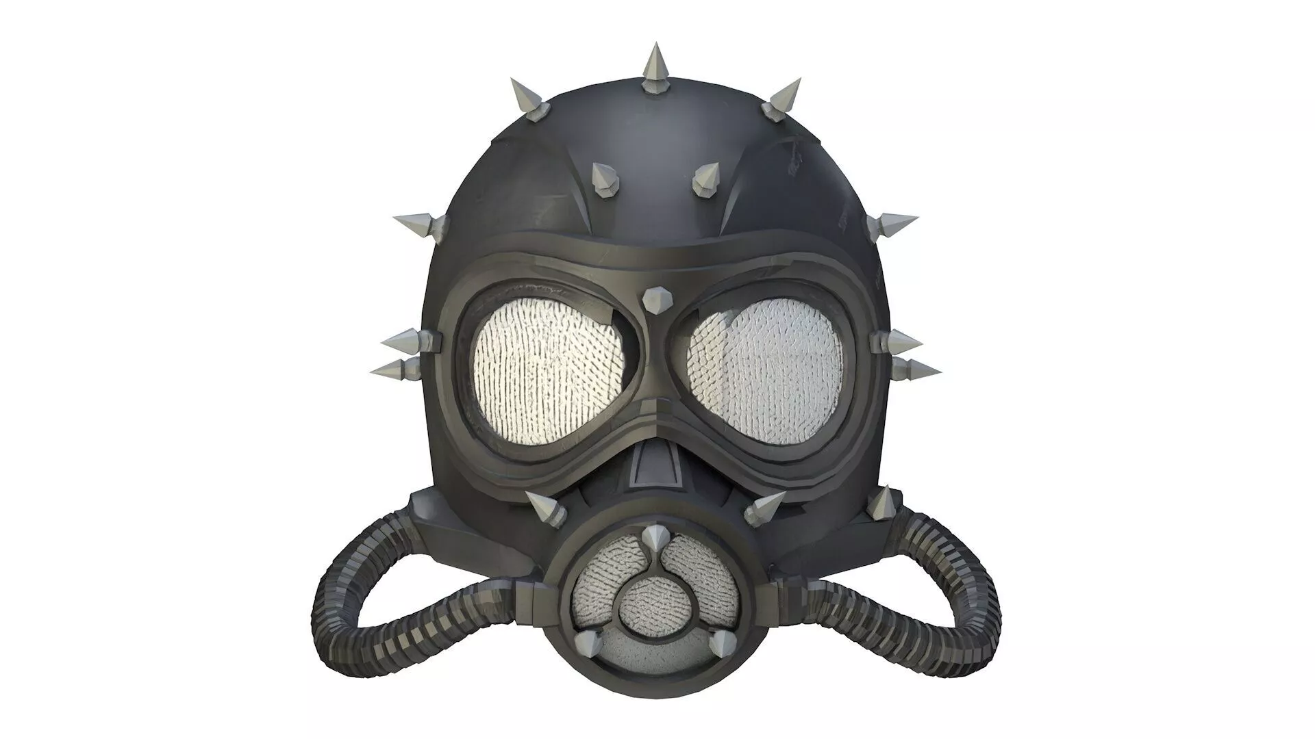Spiked gas mask Low-poly 3D model