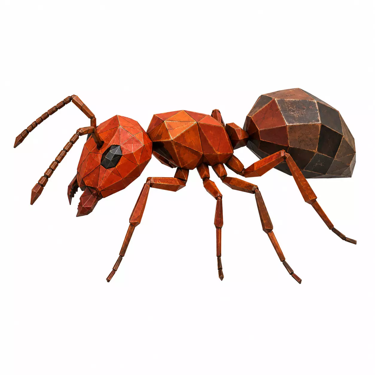 Low Poly Ant 3D Model - Geometric Insect Animal Asset 3D print model