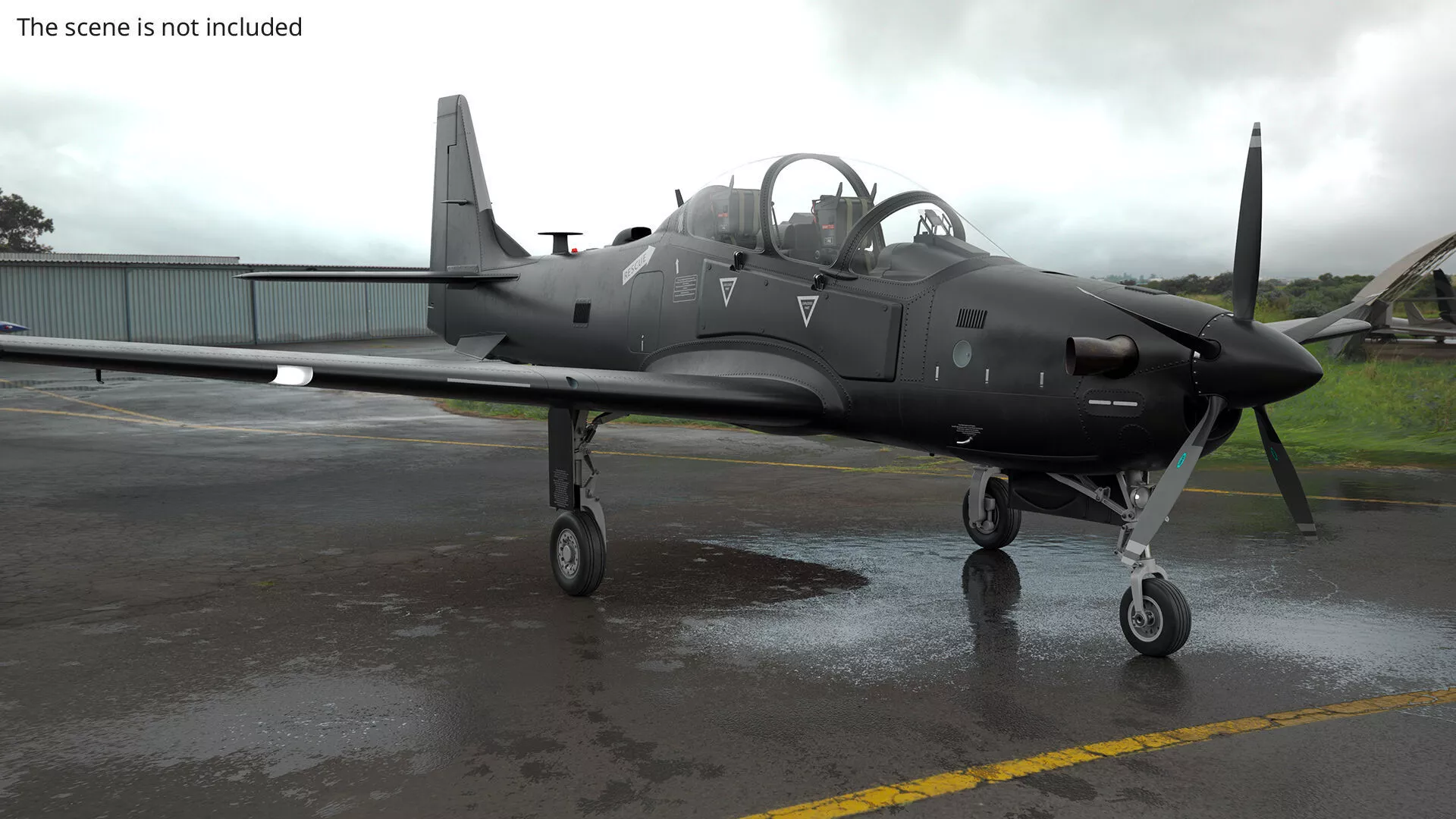 Unarmed Patrolling Turboprop Aircraft Rigged for Cinema 4D 3D model