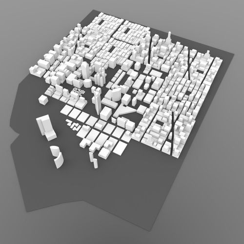 San Diego Cityscape- 3ds and obj Low-poly 3D model