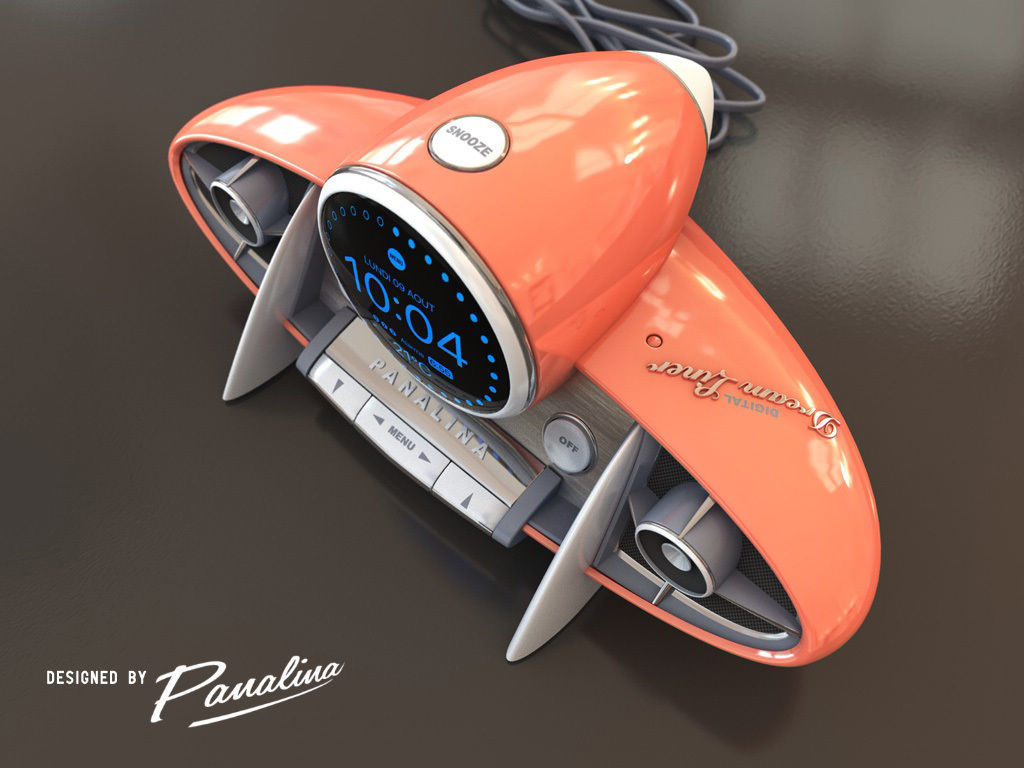 Digital Vintage Clock-Radio DreamLiner II - 3d model 3D model_2