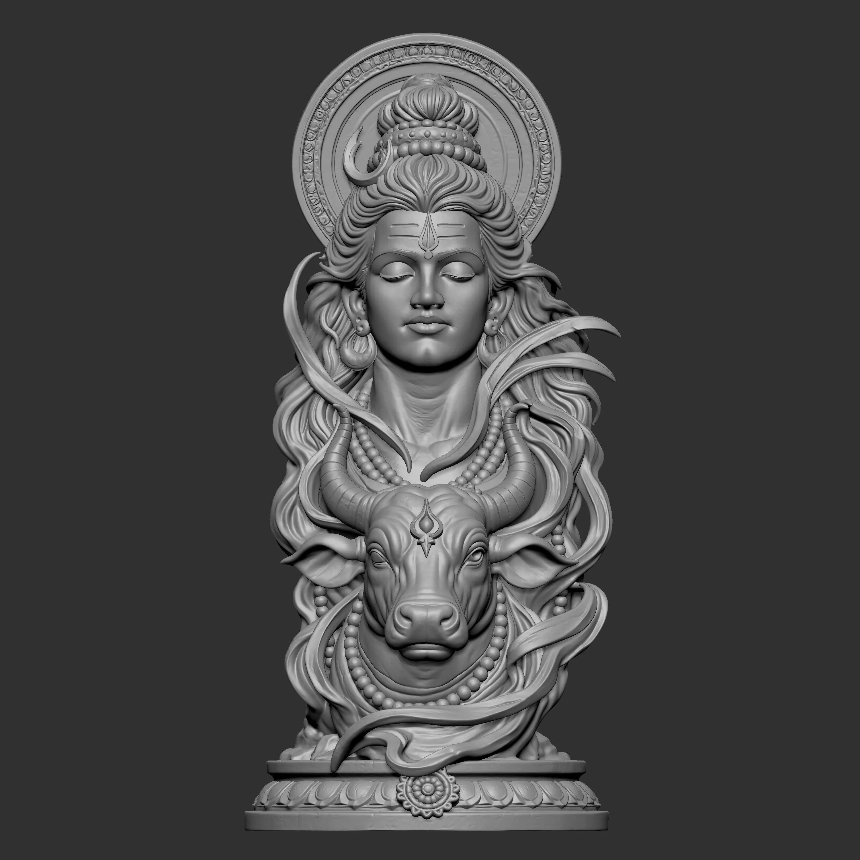 3D digital sculpture of Lord Shiva 3D print model