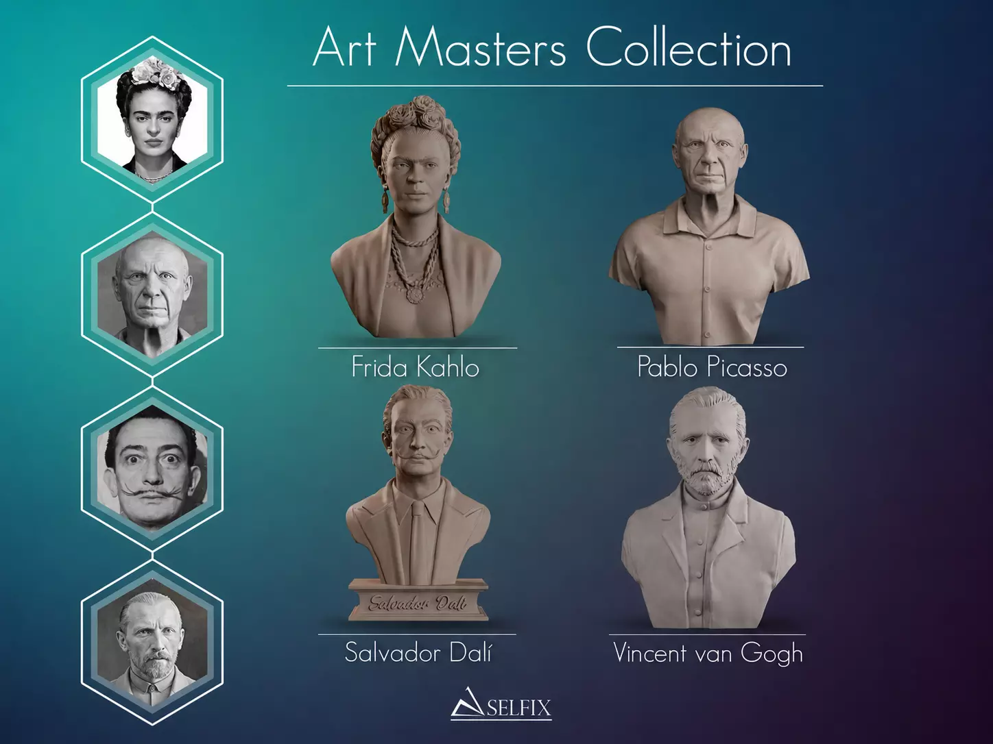 Art Masters 3D Printable Bust Sculpture Collection 3D Model Pack