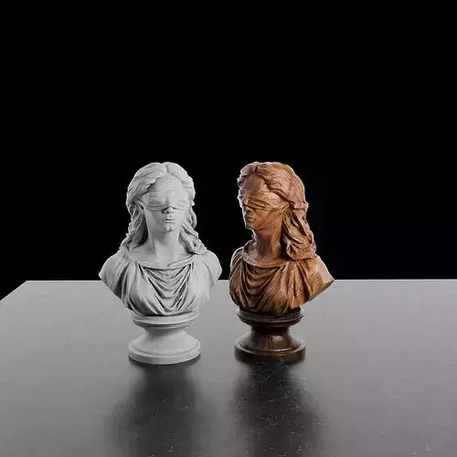 Blindfolded Lady Bust Sculpture