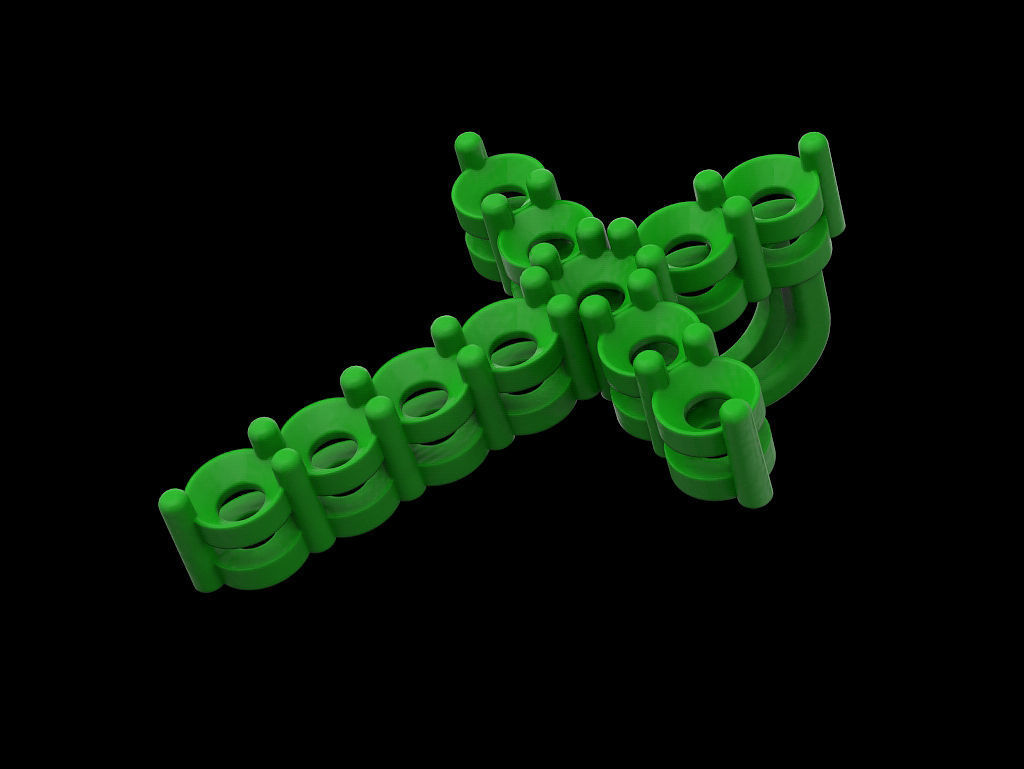 Cross diamond pendant 3D print model_3