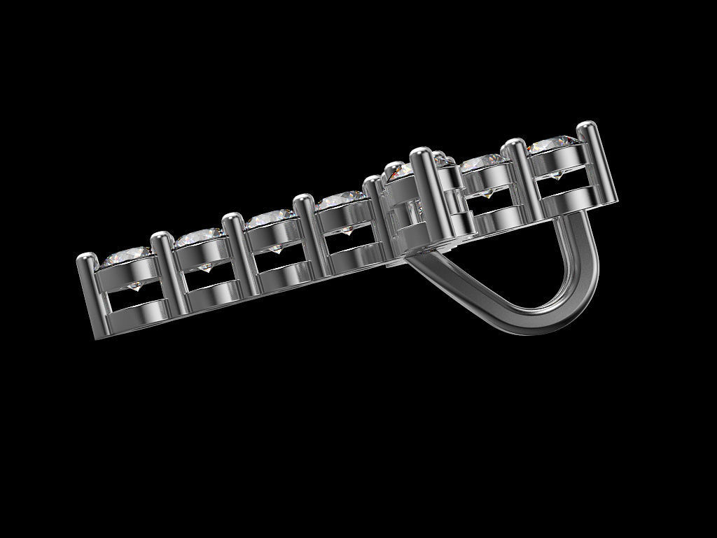 Cross diamond pendant 3D print model_2